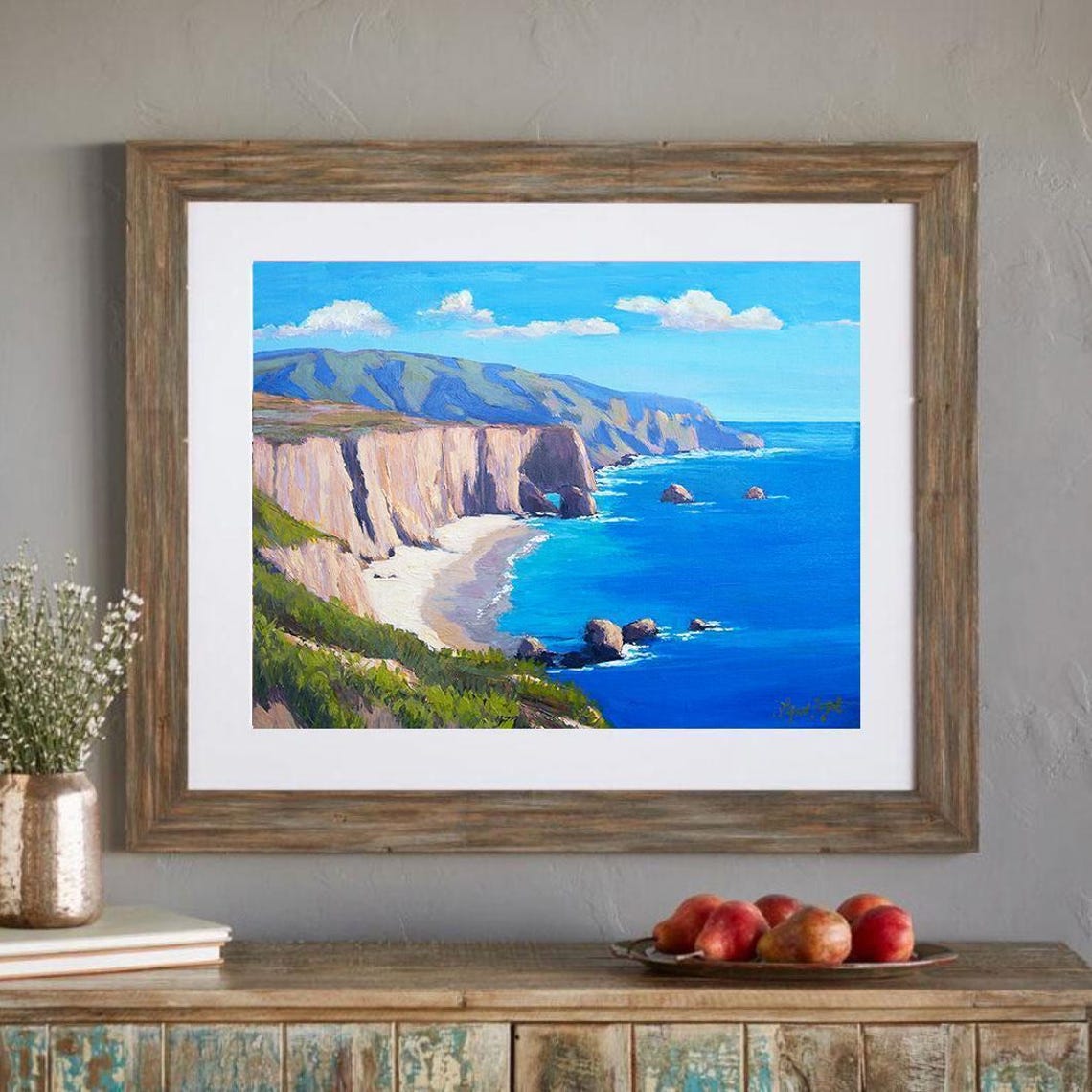 Big Sur Sea Cliffs Towering Rock Formations Ocean Beach Travel Poster - Image 3