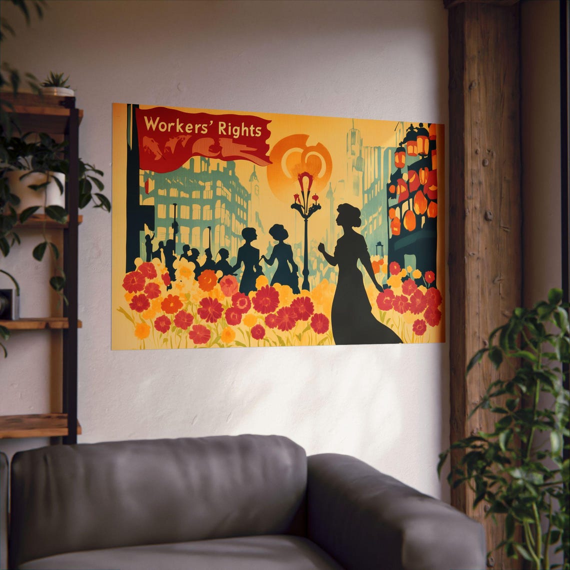 Workers Rights Poster Wall Art Bold Statement Protest Poster Fight For Labor Rights And Dignity For Home Office Or Dorm Decor - Image 2