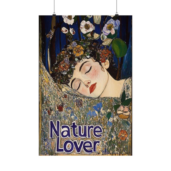 Nature Lover Poster Wall Art Beautiful Klimt Style Poster Celebrating Nature And The Environment Poster For Home Office Or Dorm Decor