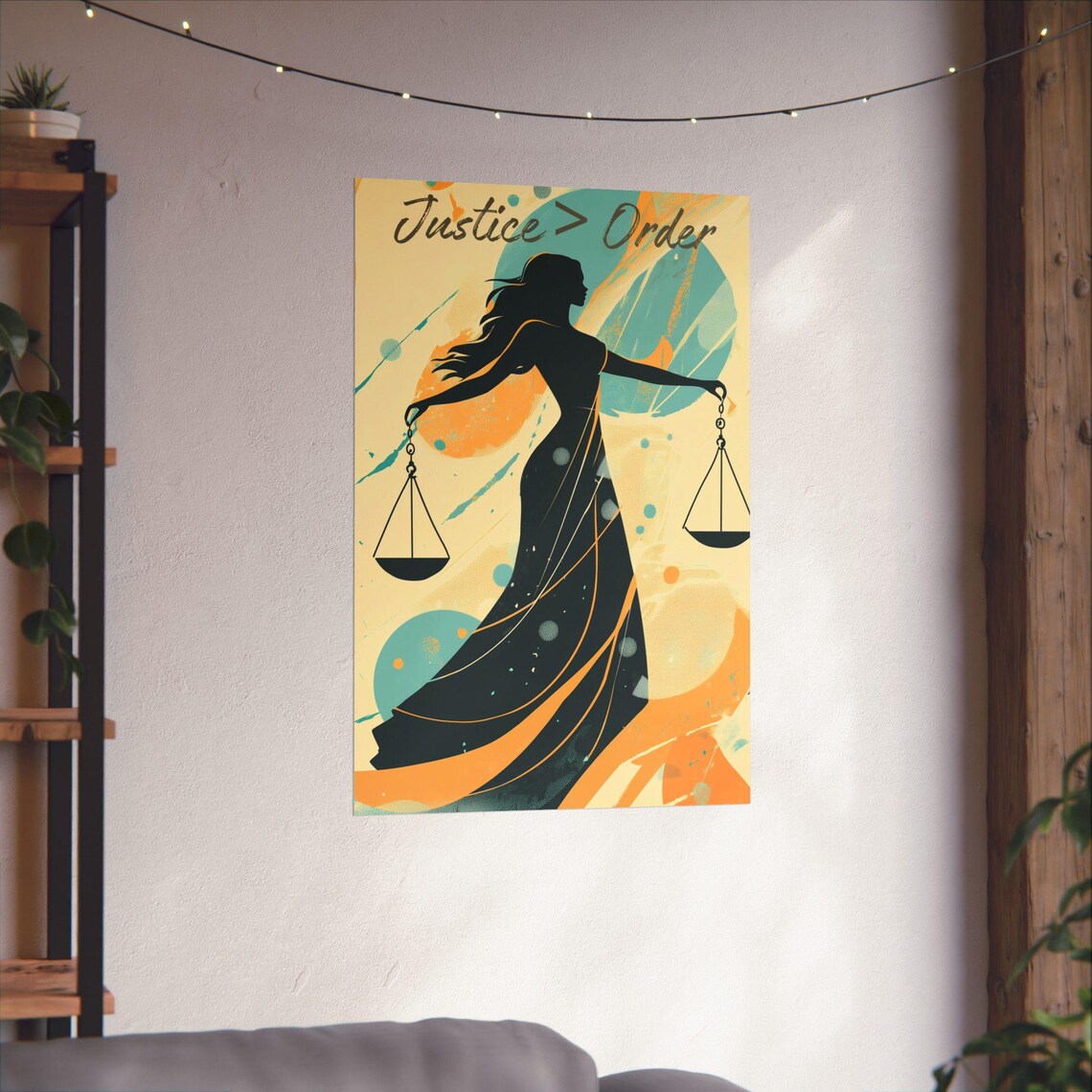 Justice Greater Than Order Woman With Scales Abstract Art Poster - Image 3