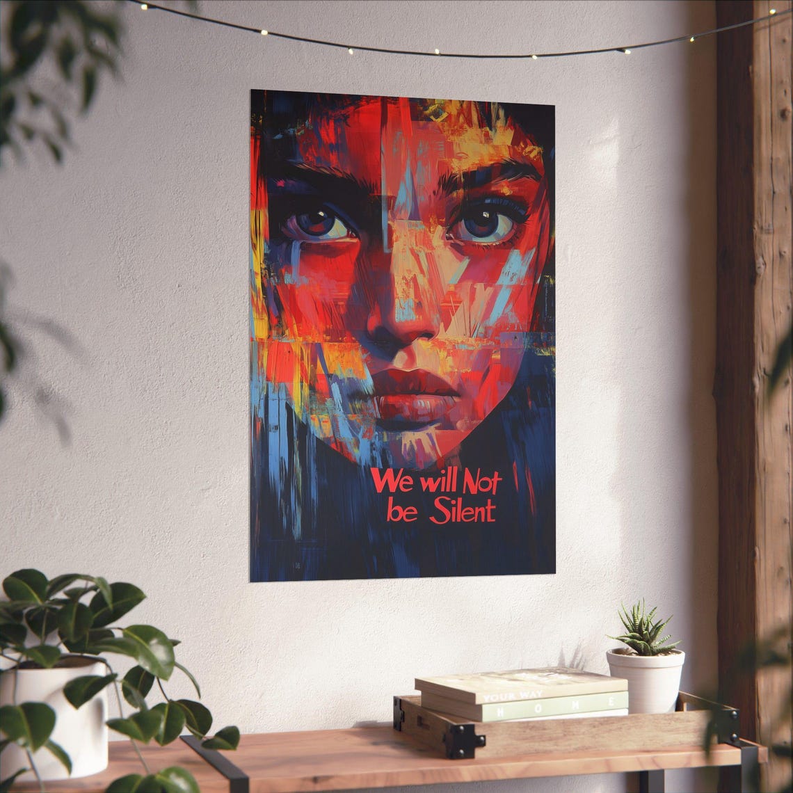 We Will Not Be Silent Feminist Abstract Portrait Protest Poster - Image 4