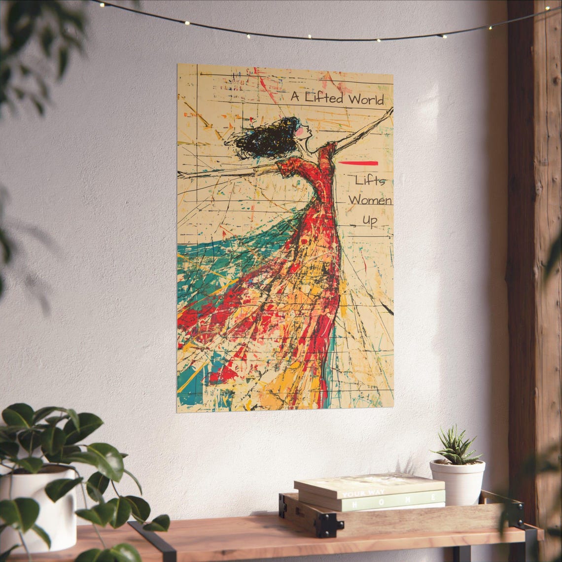 A Lifted World Lifts Women Up Sketchy Dance Art Statement Poster - Image 4