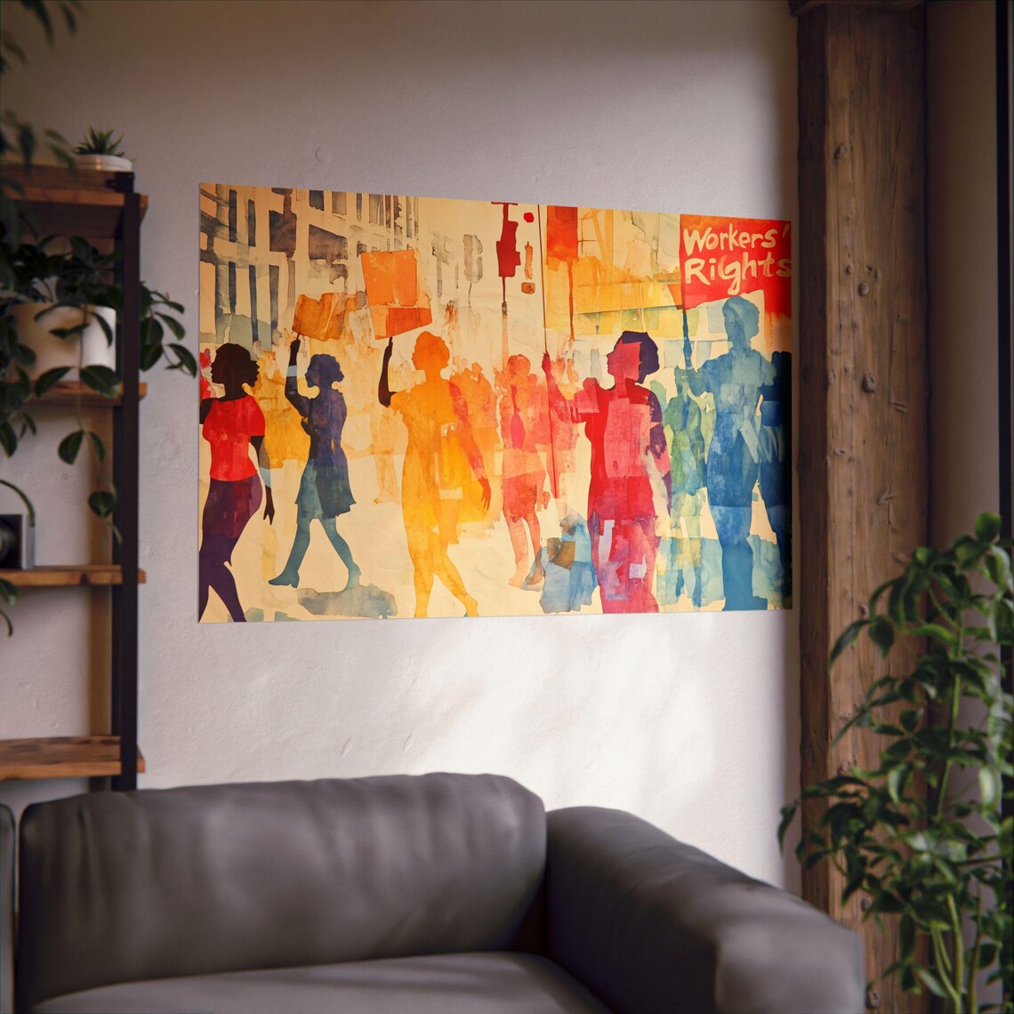 Workers Rights Bold Protest Scene Art Print - Image 2