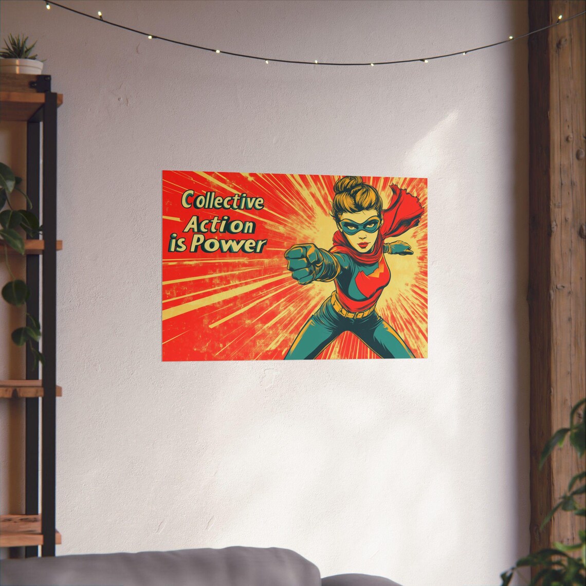 Collective Action is Power Retro Superhero Woman Hero Poster - Image 4