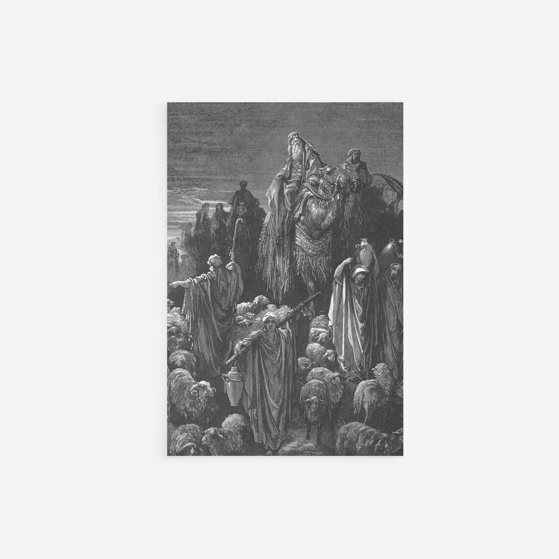 Gustave Dore Jacob Goes To Egypt, Classic Drawing Art Print