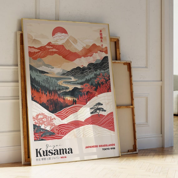 Yayoi Kusama Prints Yayoi Kusama Wall Art Yayoi Kusama Poster Japandi Wall Art Zen Wall Art Wabi Sabi Wall Art Japanese Grasslands Art