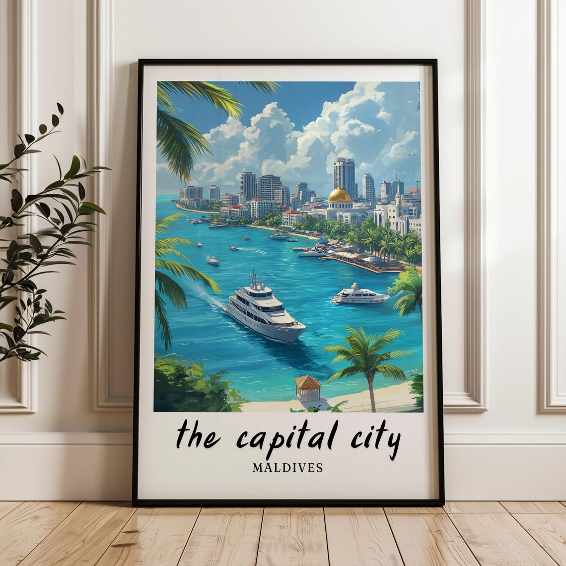 The Capital City Maldives Wall Art Prints Travel Poster Print Wall Art Print Gift Minimalist Asia Poster Maldives Poster