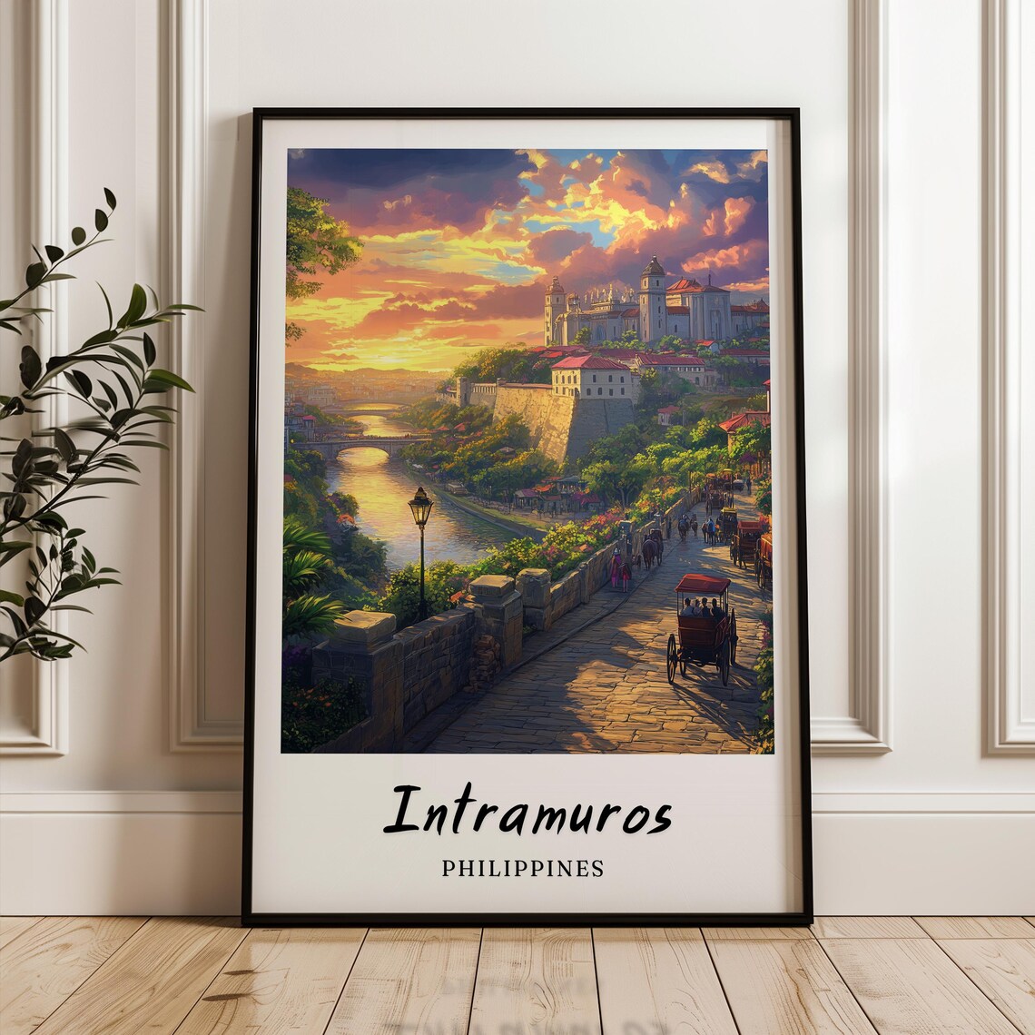 Intramuros Philippines Travel Poster, Minimalist
