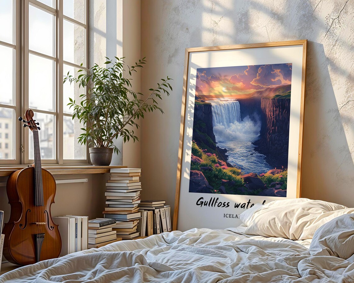 Gullfoss Waterfall - Minimalist Travel Poster - Image 3