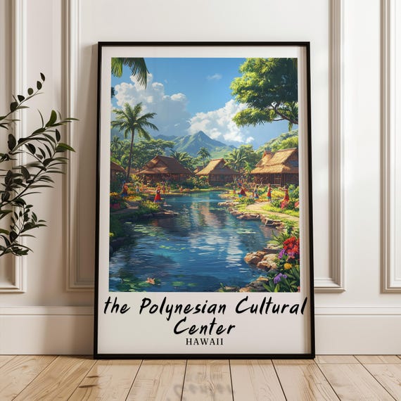 Thepolynesianculturalcenter Hawaii Wall Art Prints Travel Poster Print Wall Art Print Gift Minimalist Hawaii Poster