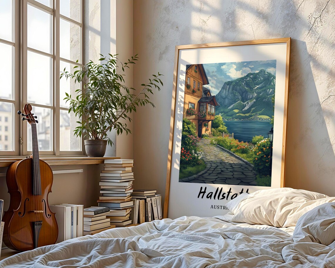 Hallstatt Austria Travel Poster, Minimalist Wall Art - Image 3