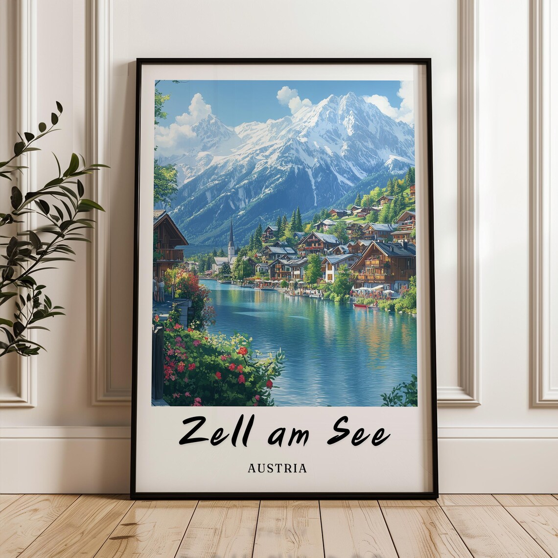 Zell Am See Austria Travel Poster, Minimalist