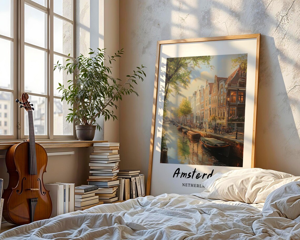 Amsterdam Netherlands Travel Poster, Minimalist - Image 3