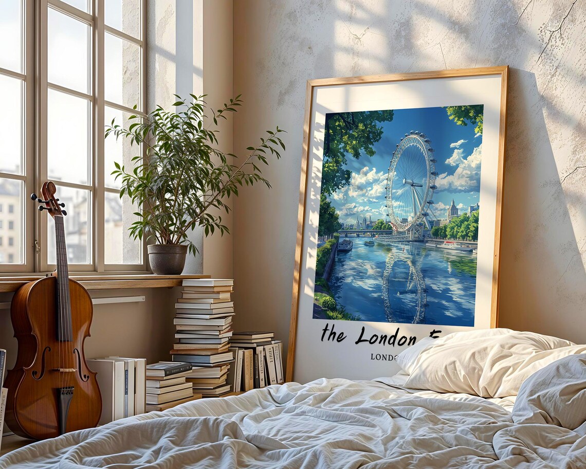 The London Eye London Wall Art Prints Travel Poster Print Wall Art Print Gift Minimalist Europe Poster London Poster - Image 3
