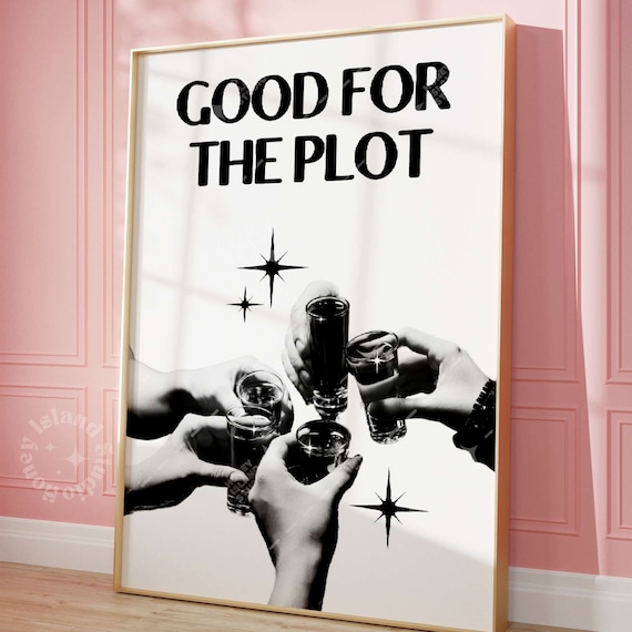 Good For The Plot Retro Bar Cart Poster Print