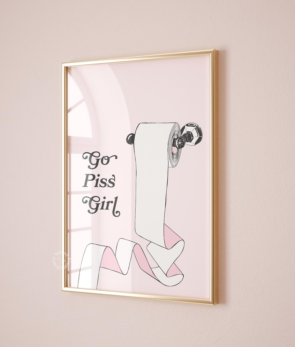 Go Piss Girl Cute Bathroom Restroom Decor Print