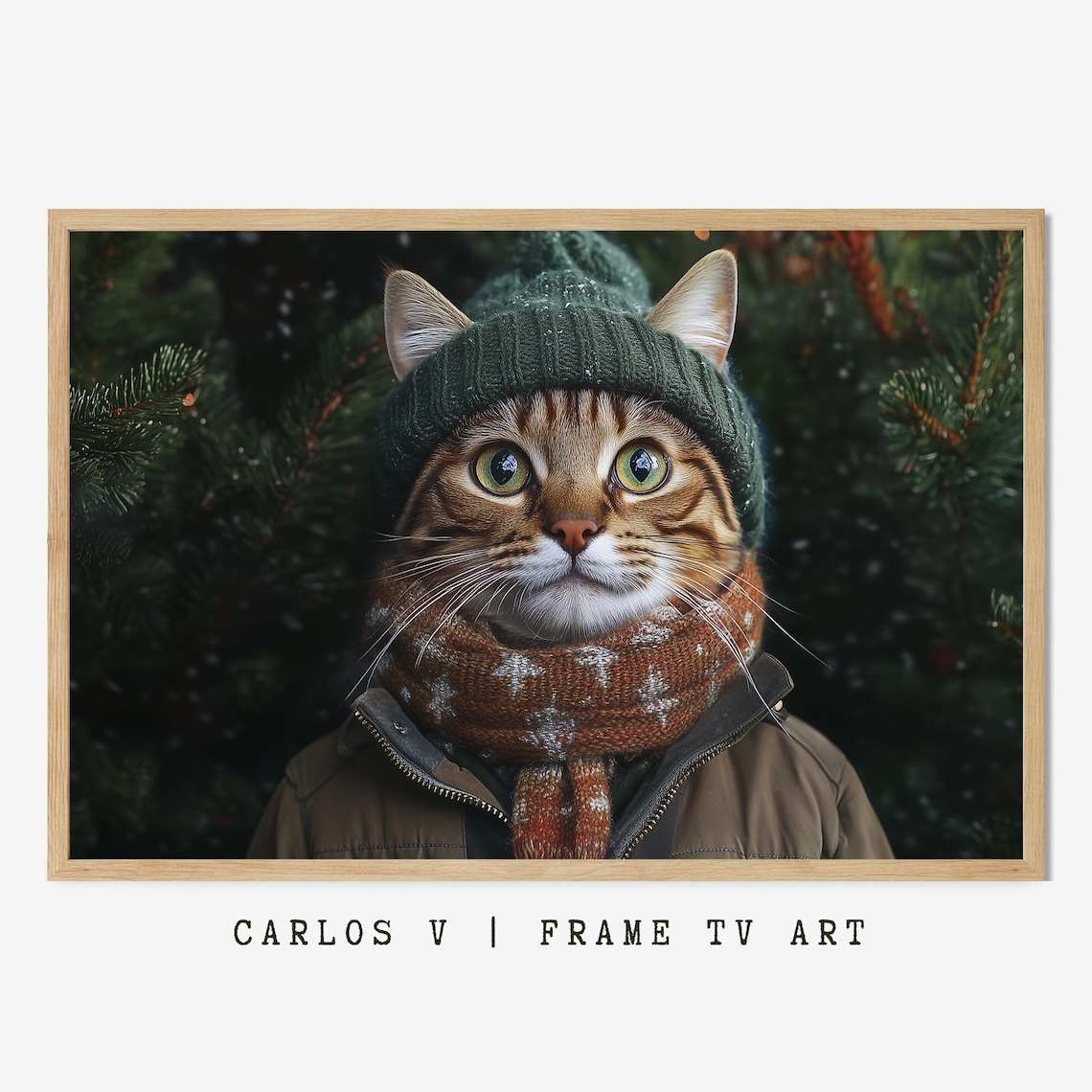 Festive Cat With Holiday Spirit, Winter Illustration