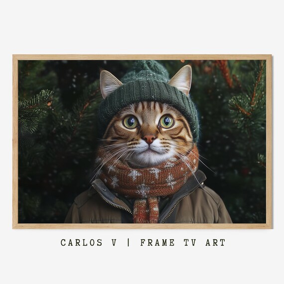 Festive Cat With Holiday Spirit, Winter Illustration