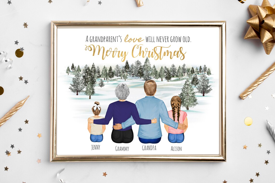 A Grandparent's Love Will Never Grow Old Christmas Family Poster