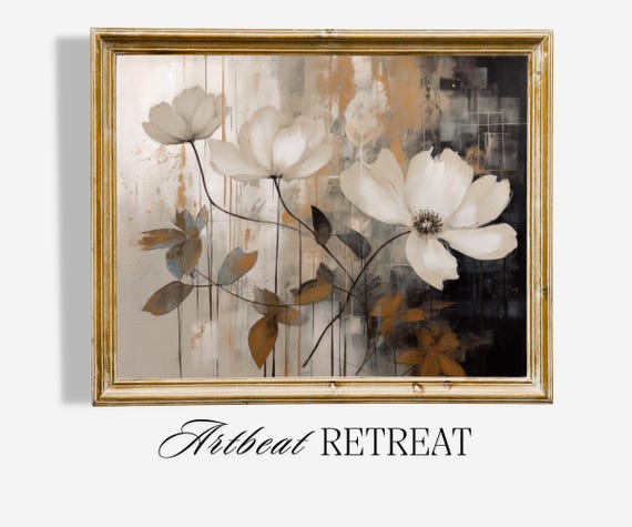 Japandi Floral Art Print, Minimalist Wabi Sabi