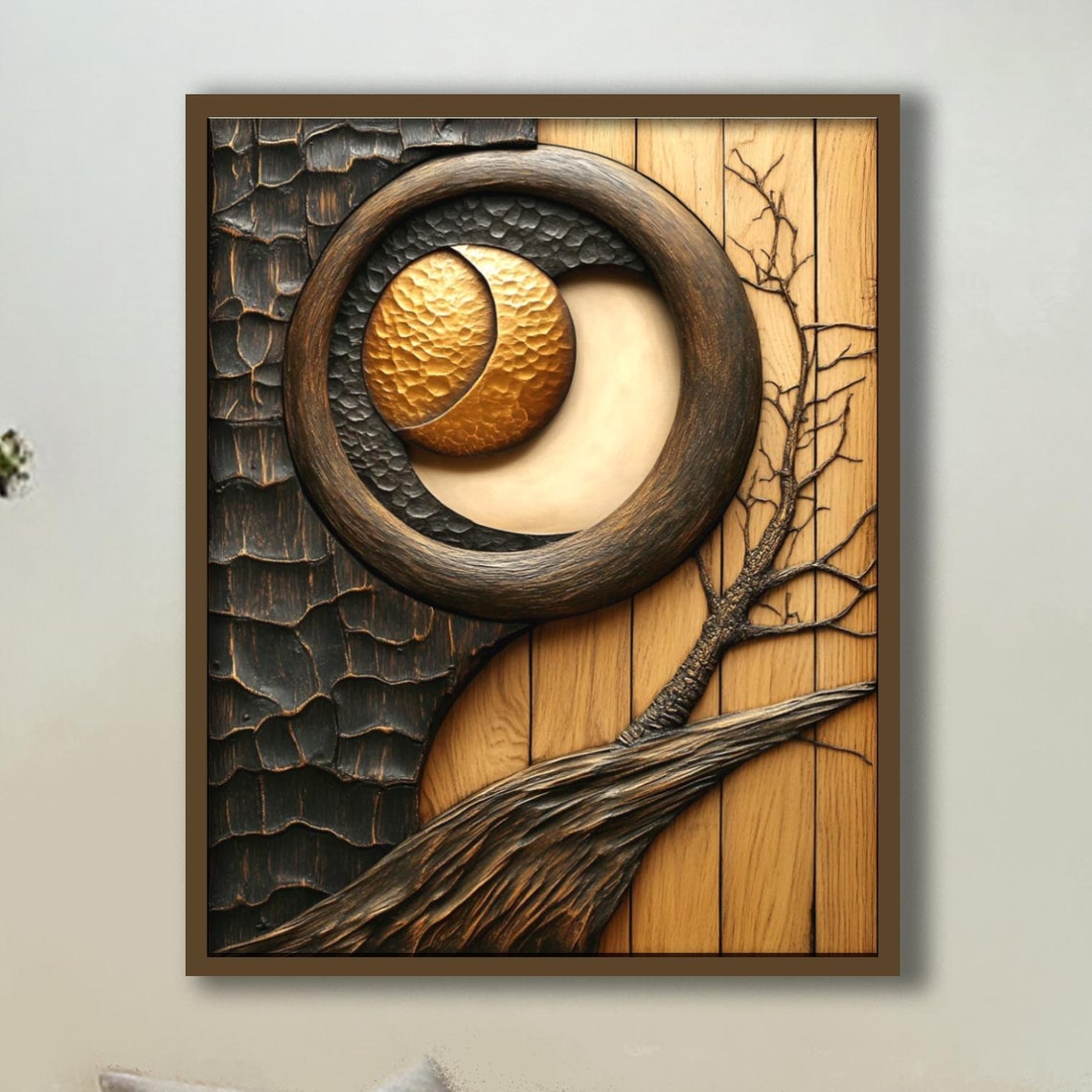 Brown Black Beige Wall Art Earthy Wood Look Fine Art Print Earth Tones Neutral Color Wall Art Bold Statement Piece Unique Home Decor - Image 4