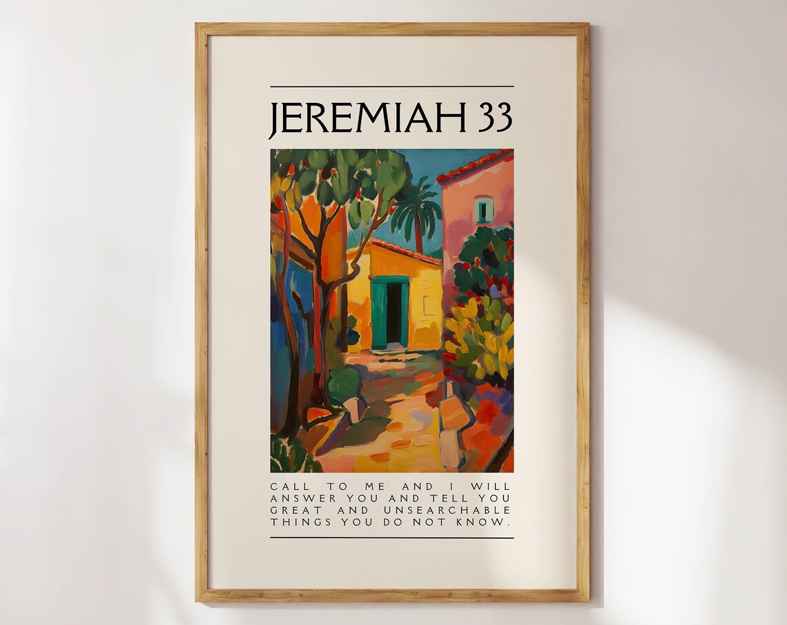 Jeremiah 33:3 Matisse-Inspired Maximalist Christian Art Print