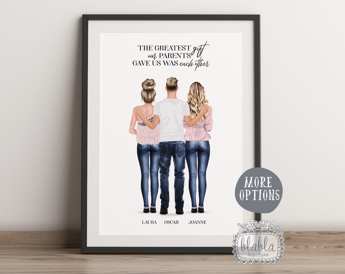 The Greatest Gift Our Parents Gave Us Personalised Siblings Poster