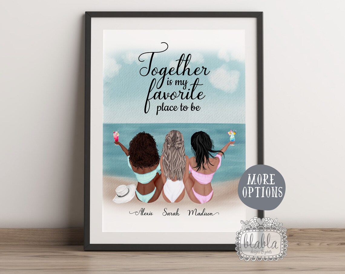 Together Is My Favorite Place to Be Beach Friends Personalised Poster
