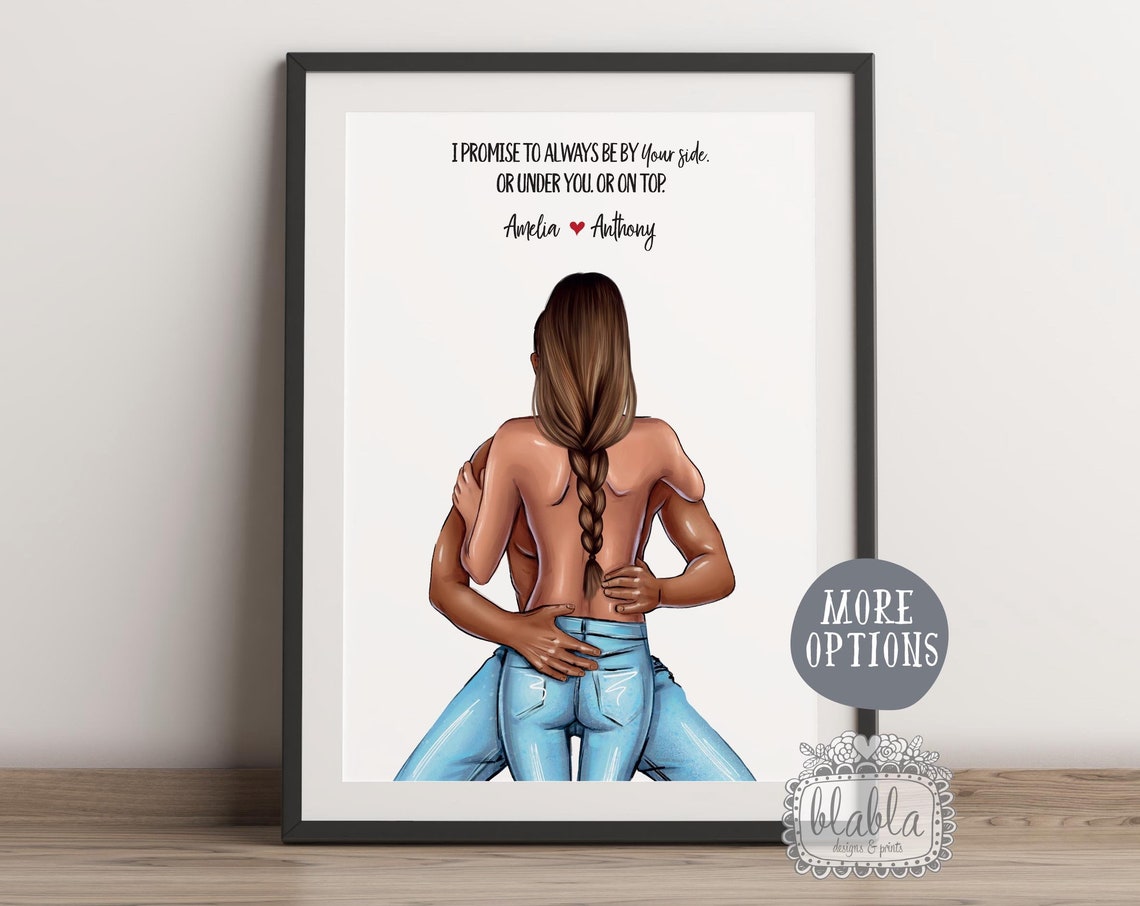 Personalised Couple Promise Romantic Embrace Funny Love Quote Print