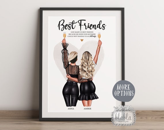 Best Friends Gift Friend Gift Friend Birthday Gift Best Friend Gift Friend Gift Friend Wall Art Birthday Gift Personalised Gift
