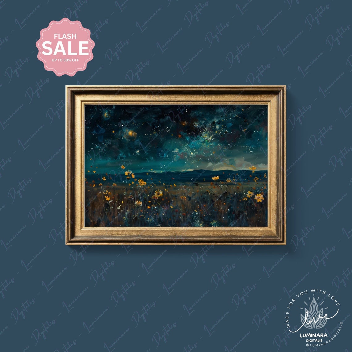 Wall Art Enchanted Meadow Starry Night Print Wall Art Dcor 119 - Image 4
