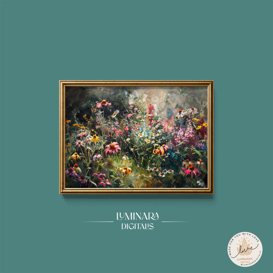 Vibrant Garden Impressionist Art Print, Wall Decor