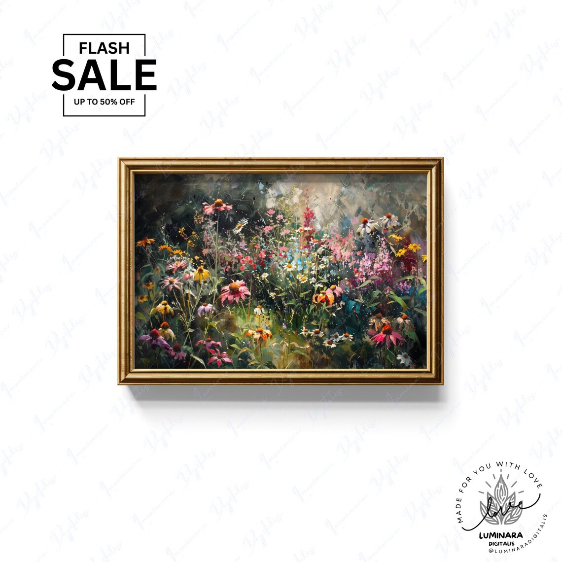 Vibrant Garden Impressionist Art Print, Wall Decor - Image 3