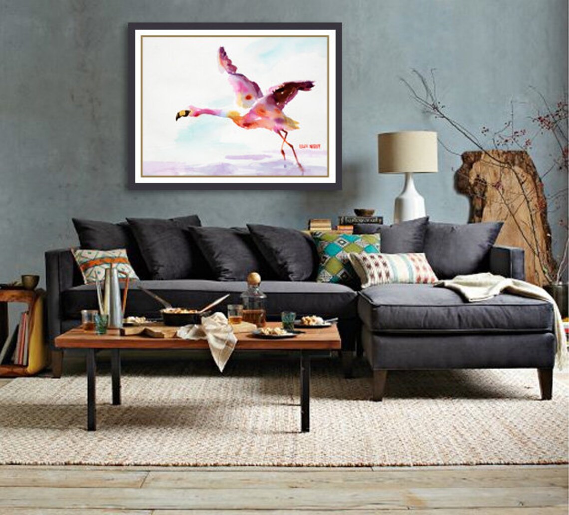Flamingo Watercolor Art Print, Key West Bird - Image 2