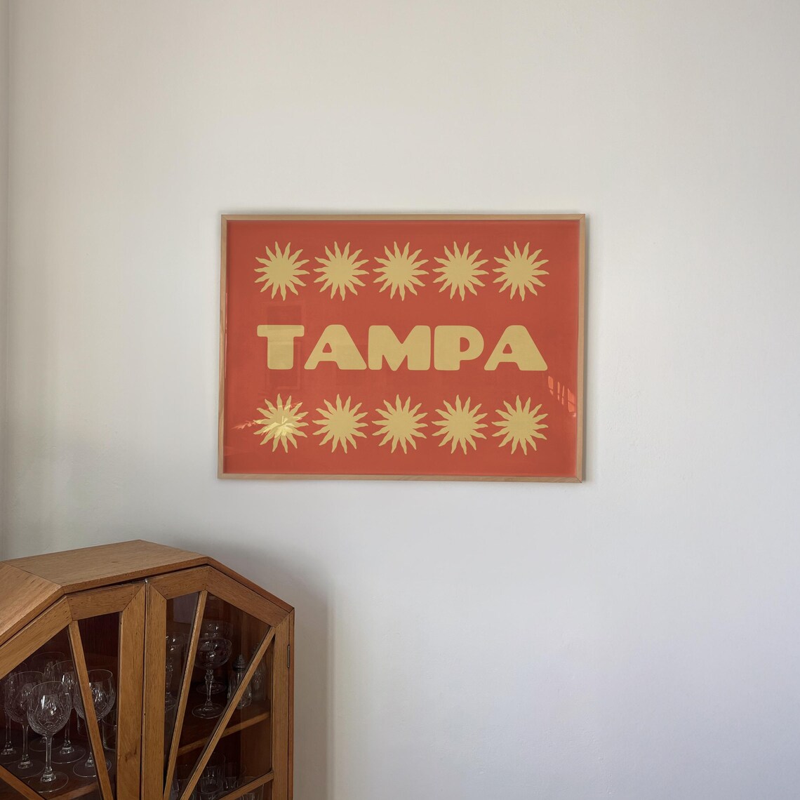 Retro Tampa Florida Sunshine Typography Poster for Dorm Home Wall Decor