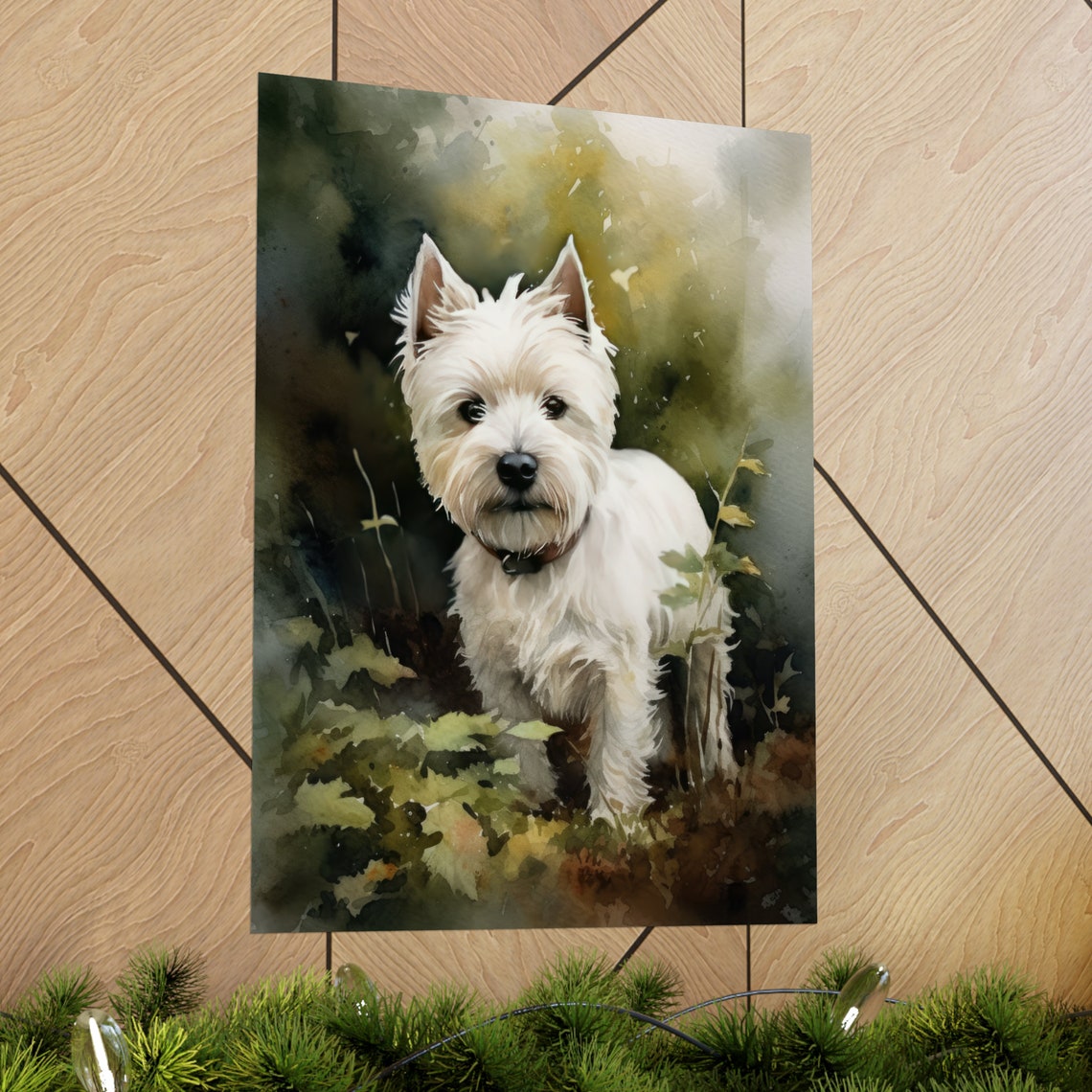West Highland White Terrier Dog Art Print Dog Wall Art Animal Art Print Animal Art Poster Dog Lover Gift Colorful Animal Wall Art - Image 2