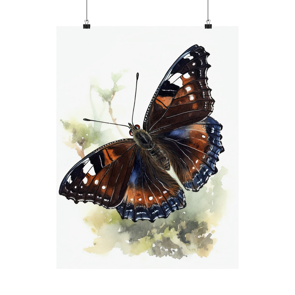 Mourning Cloak Butterfly Art Print Butterfly Home Dcor Watercolor Butterfly Painting Insect Wall Art Nature Lover Butterflies Artwork - Image 5