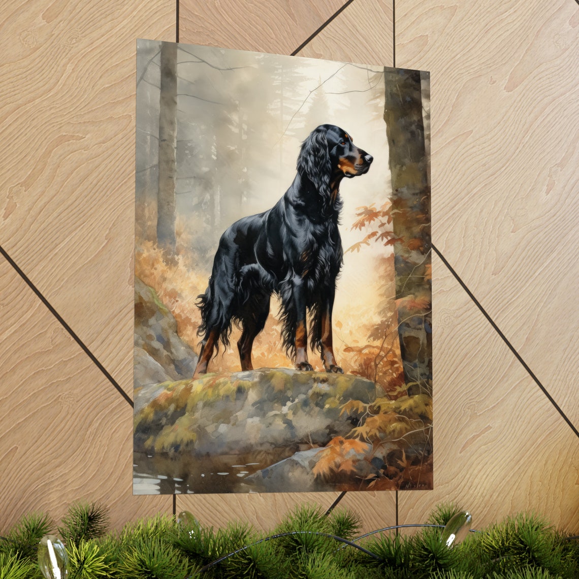 Gordon Setter Dog Art Print Dog Wall Art Animal Art Print Animal Art Poster Dog Lover Gift Colorful Animal Wall Art Cool Dog Art - Image 2