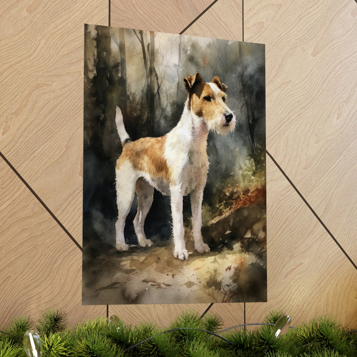 Wire Fox Terrier Dog Art Print Dog Wall Art Animal Art Print Animal Art Poster Dog Lover Gift Colorful Animal Wall Art Cool Dog Art - Image 2