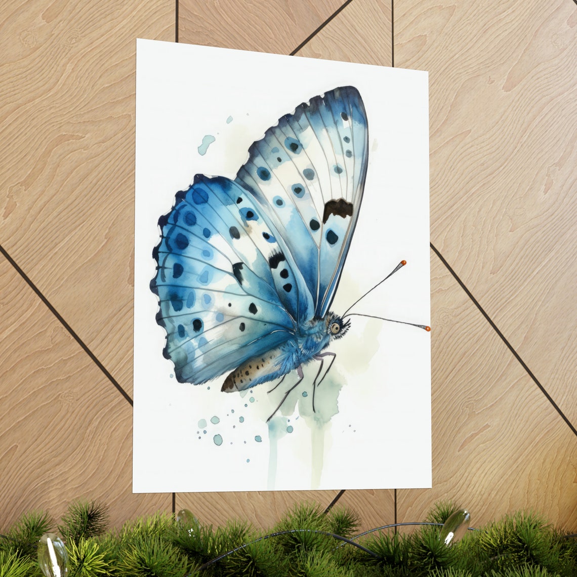 Azure Butterfly Art Print Butterfly Home Dcor Watercolor Butterfly Painting Insect Wall Art Nature Lover Butterflies Artwork - Image 2