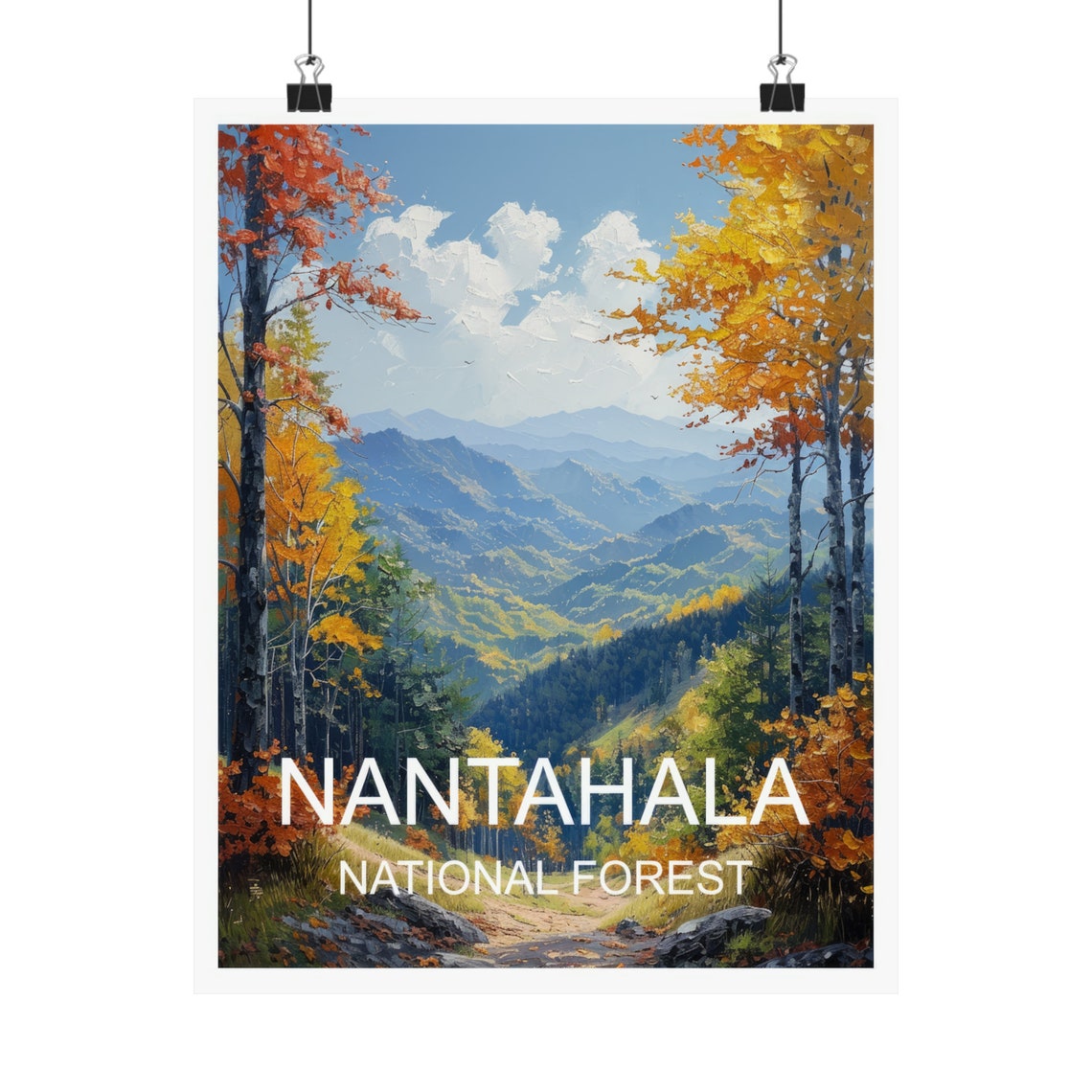 Nantahala National Forest Autumn Valley Fall Foliage Travel Poster - Image 4
