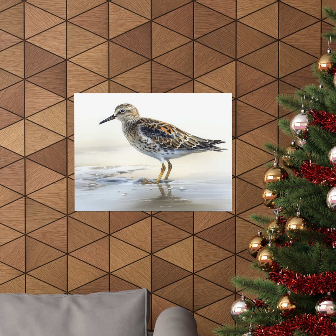 Pectoral Sandpiper Wading Shorebird Watercolor Beach Bird Art Print - Image 3