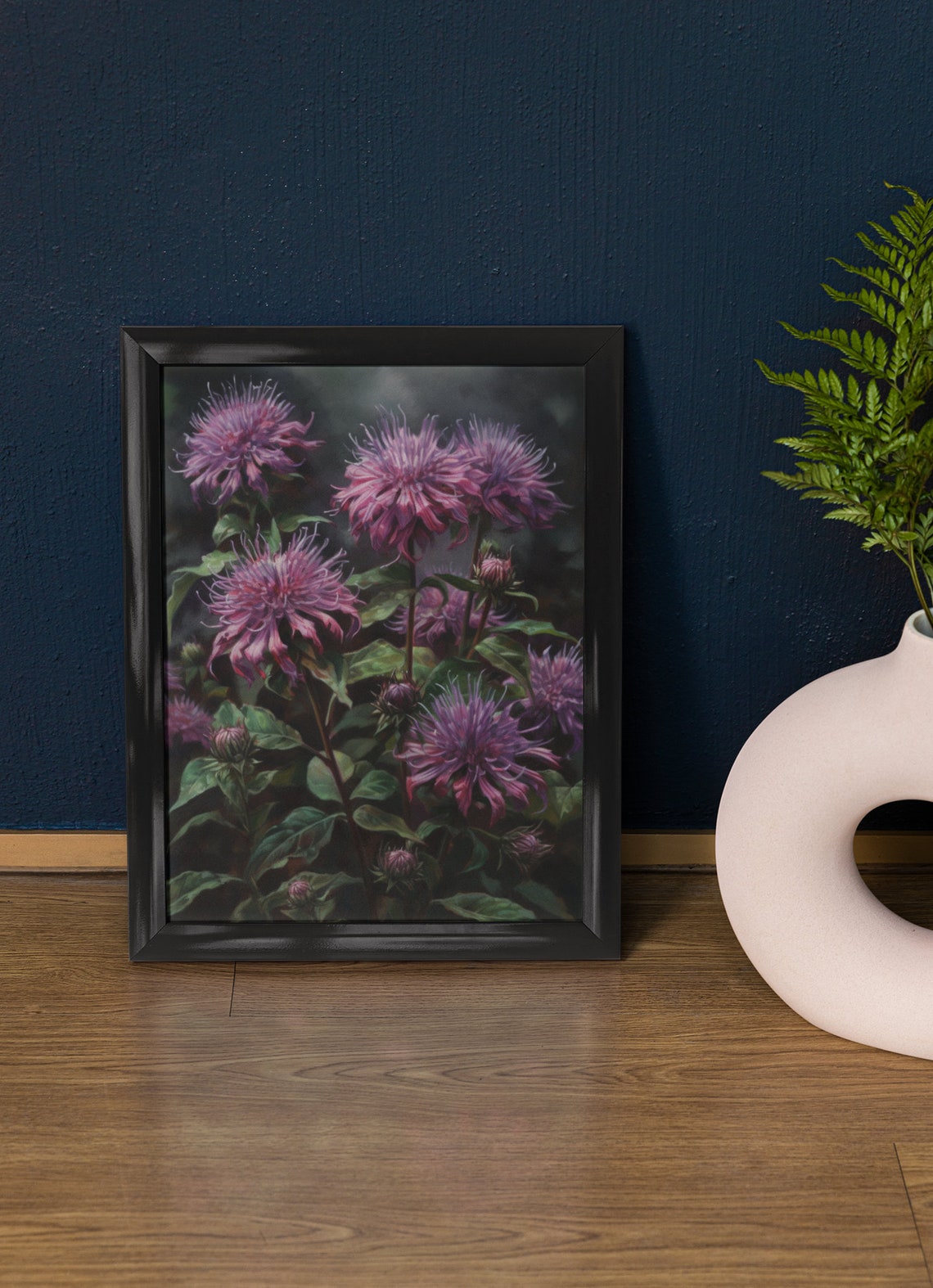 Purple Bee Balm Flower Art Print Flower Painting Flower Dcor Floral Art Print Floral Wall Art Painting Floral Artwork Botanical Print