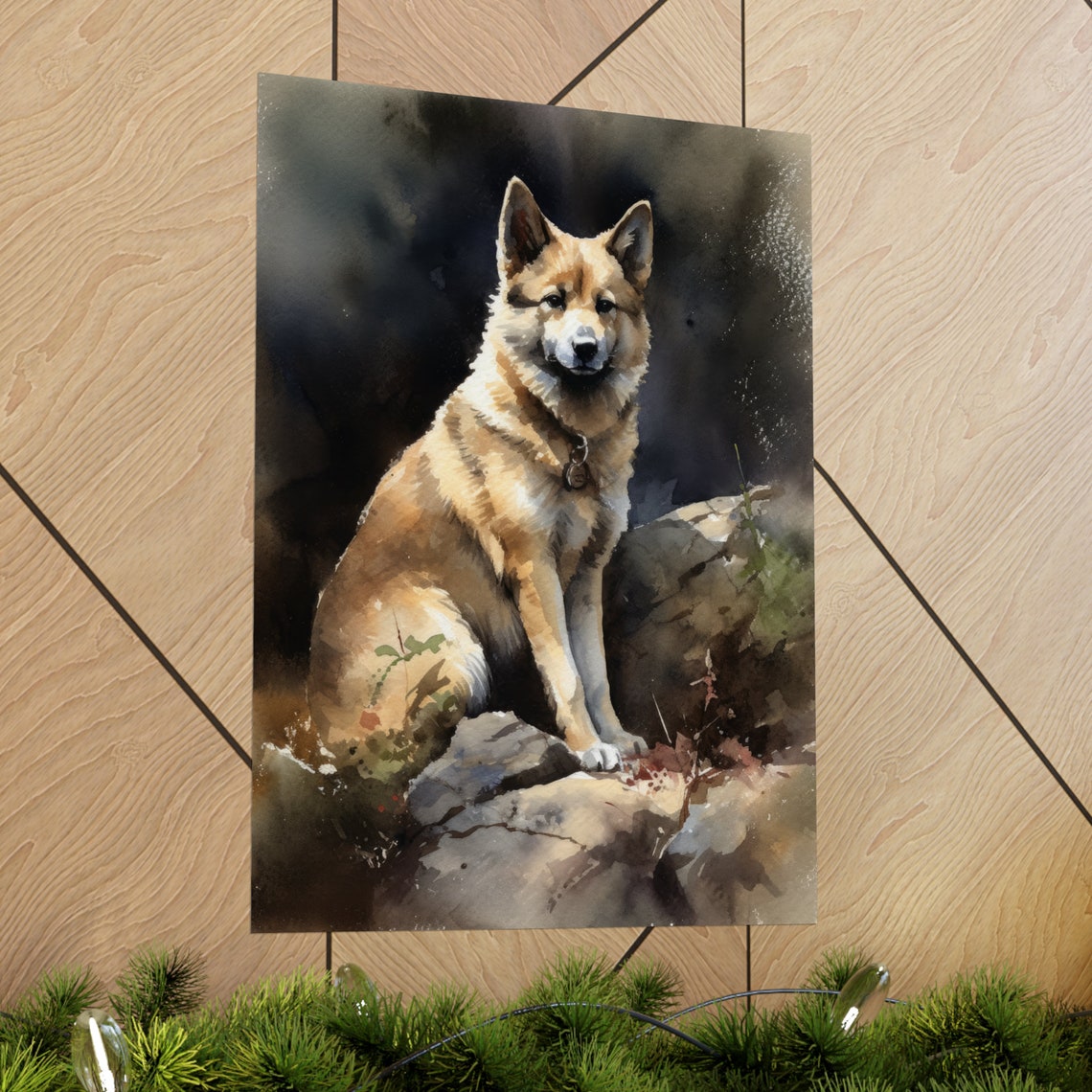 Norwegian Buhund Dog Art Print Dog Wall Art Animal Art Print Animal Art Poster Dog Lover Gift Colorful Animal Wall Art Cool Dog Art - Image 2