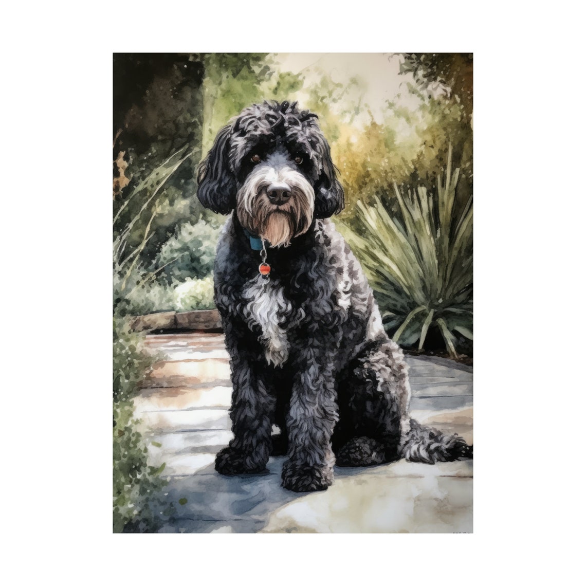 Portuguese Water Dog Art Print Dog Wall Art Animal Art Print Animal Art Poster Dog Lover Gift Colorful Animal Wall Art Cool Dog Art - Image 4