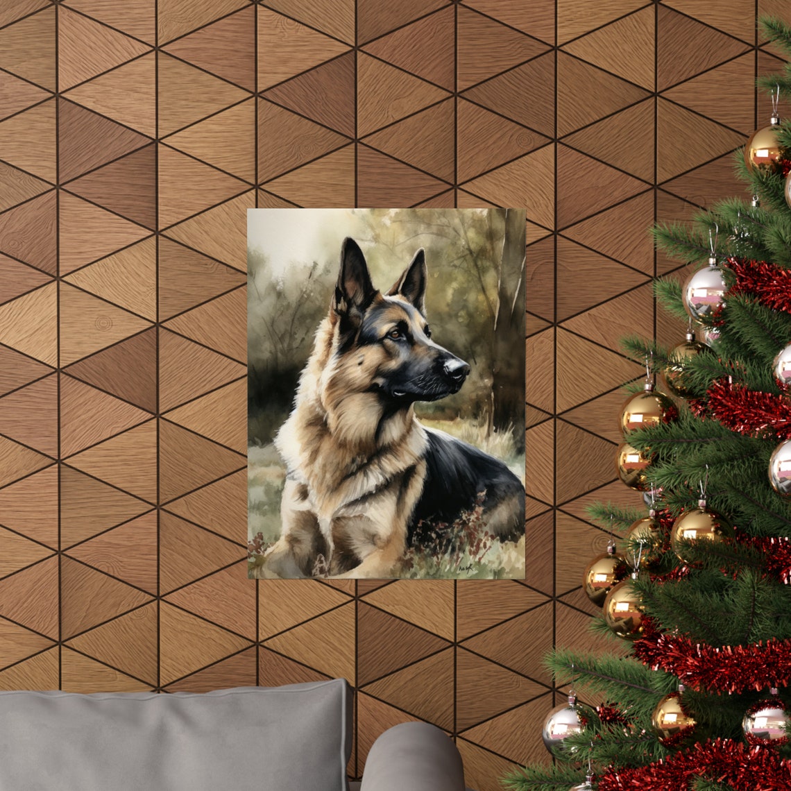German Shepherd Dog Art Print Dog Wall Art Animal Art Print Animal Art Poster Dog Lover Gift Colorful Animal Wall Art Cool Dog Art - Image 3