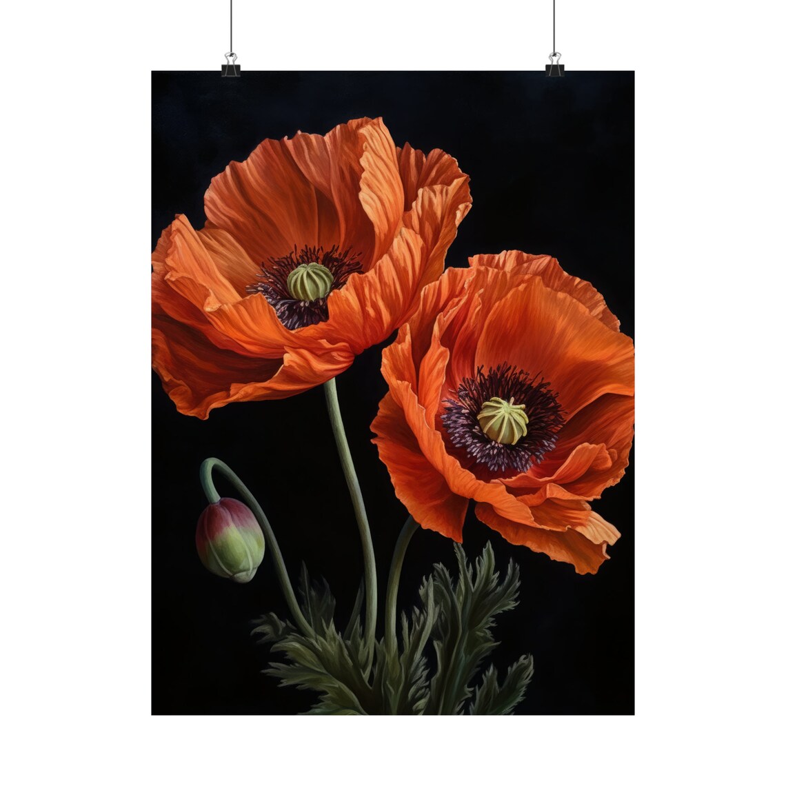 Coral Poppy Flower Art Print Flower Painting Flower Dcor Floral Art Print Floral Wall Art Painting Floral Artwork Botanical Print - Image 5