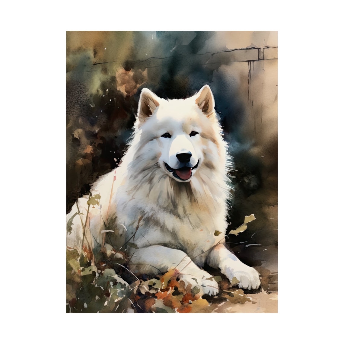 Samoyed Dog Art Print Dog Wall Art Animal Art Print Animal Art Poster Dog Lover Gift Colorful Animal Wall Art Cool Dog Art - Image 4