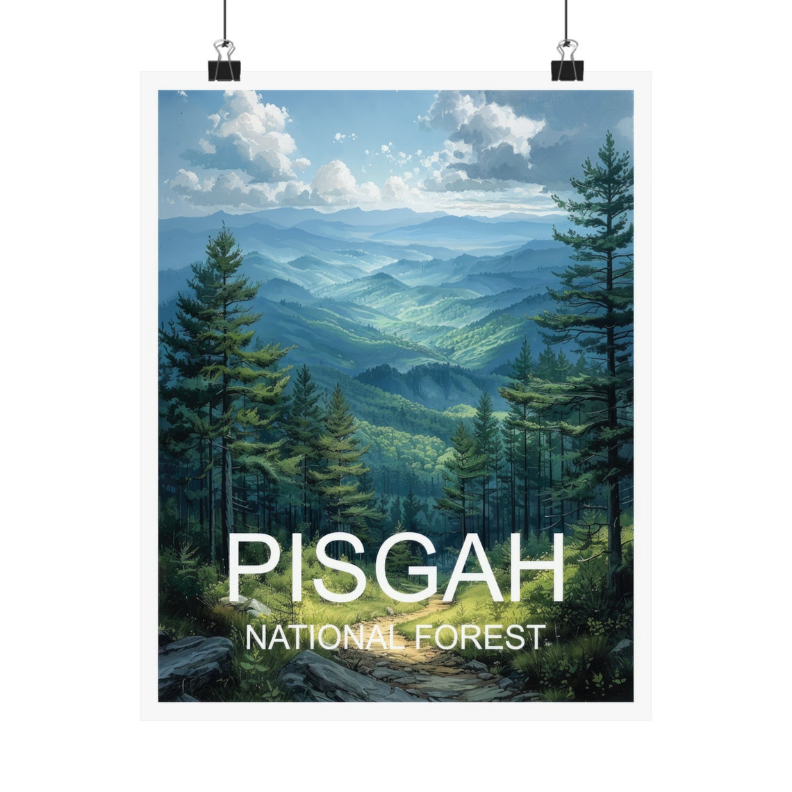 Pisgah National Forest Blue Ridge Mountain Vista Travel Poster - Image 4