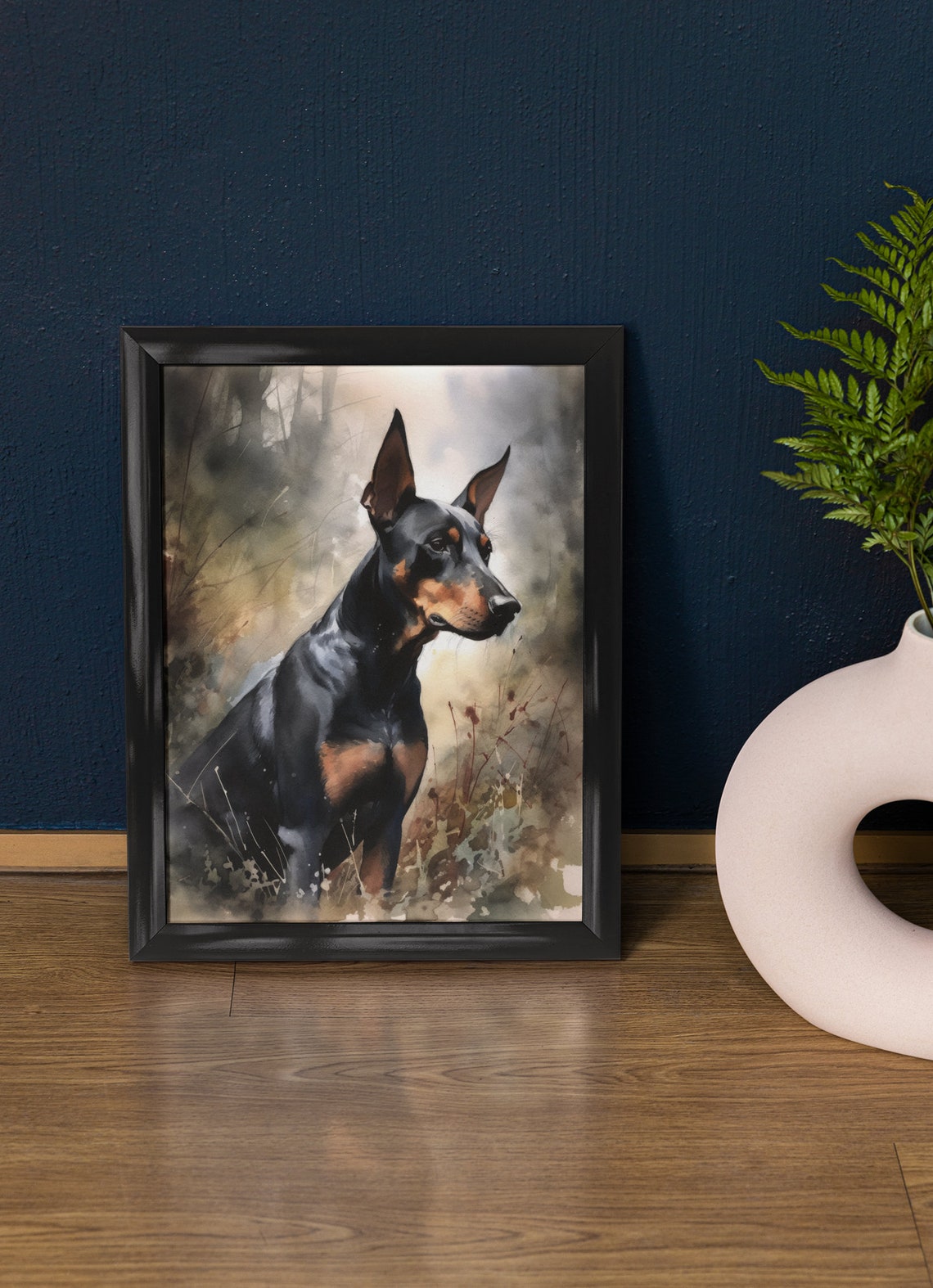 Doberman Pinscher Dog Art Print Dog Wall Art Animal Art Print Animal Art Poster Dog Lover Gift Colorful Animal Wall Art Cool Dog Art